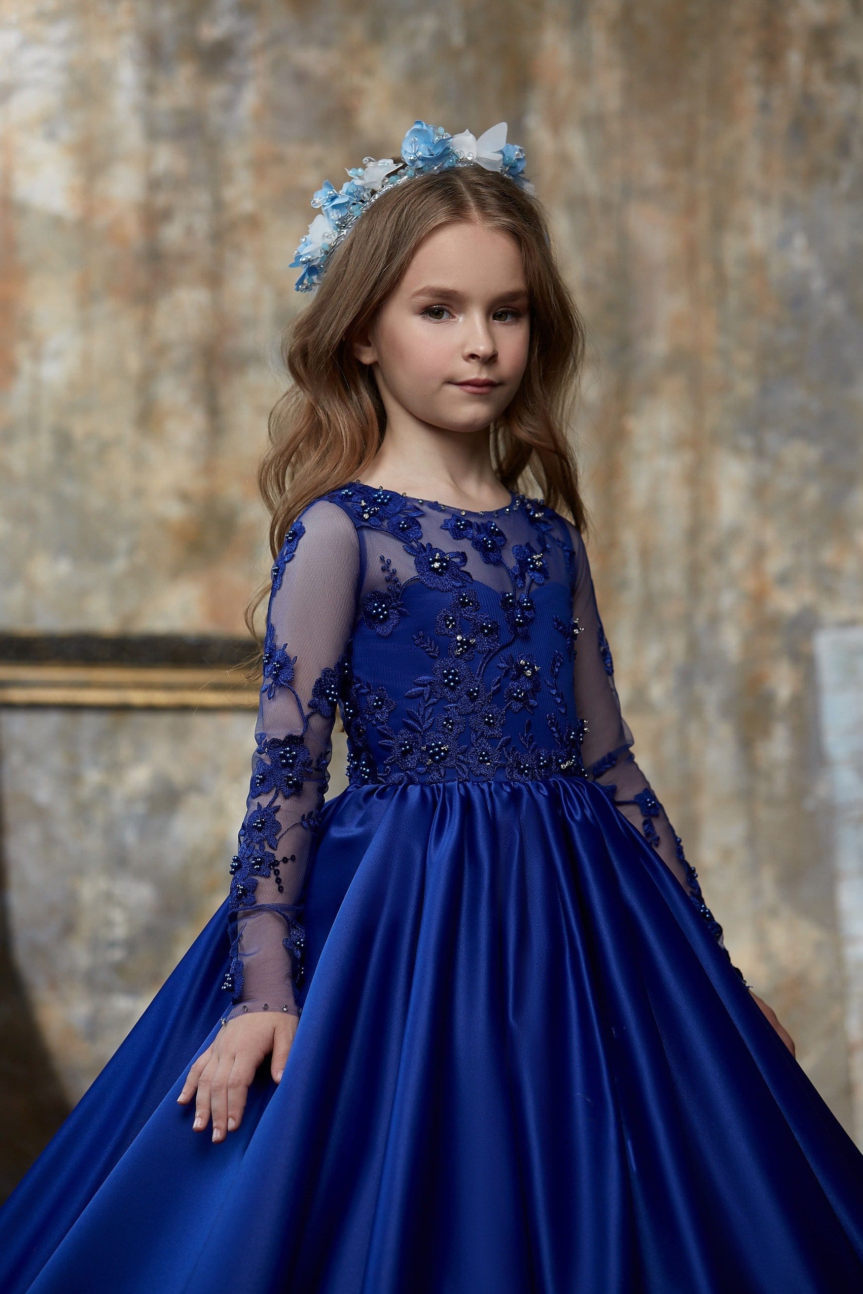 royal blue dress with sleeves